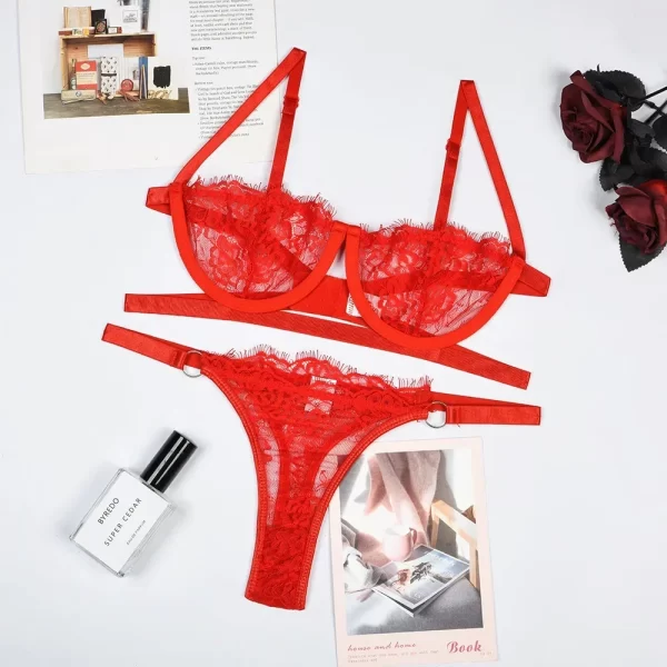 Lingerie Sexy Mulher Renda Transparente - Image 19