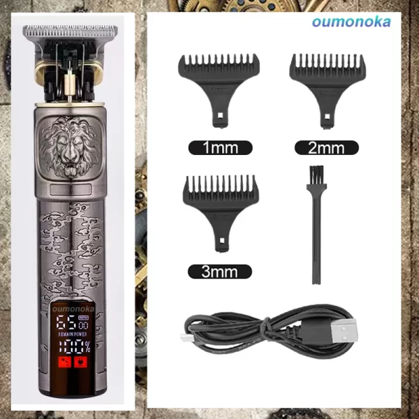 Barbeador elétrico profissional para homens, maquina de barbear, cortador de cabelo T9 - Image 18