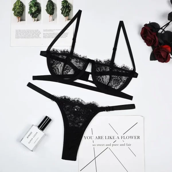 Lingerie Sexy Mulher Renda Transparente - Image 15