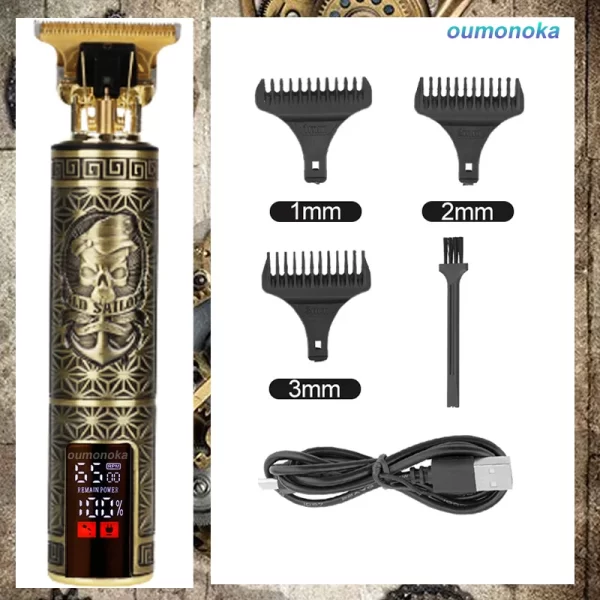 Barbeador elétrico profissional para homens, maquina de barbear, cortador de cabelo T9 - Image 13